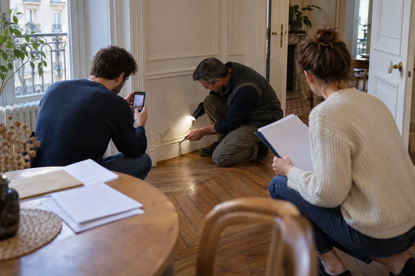 Scène de logement illustrant le vice caché : trois conditions cumulatives