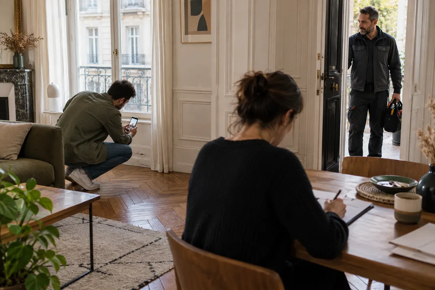 Scène de logement illustrant ce qu'il faut avoir constitué avant d'en arriver là