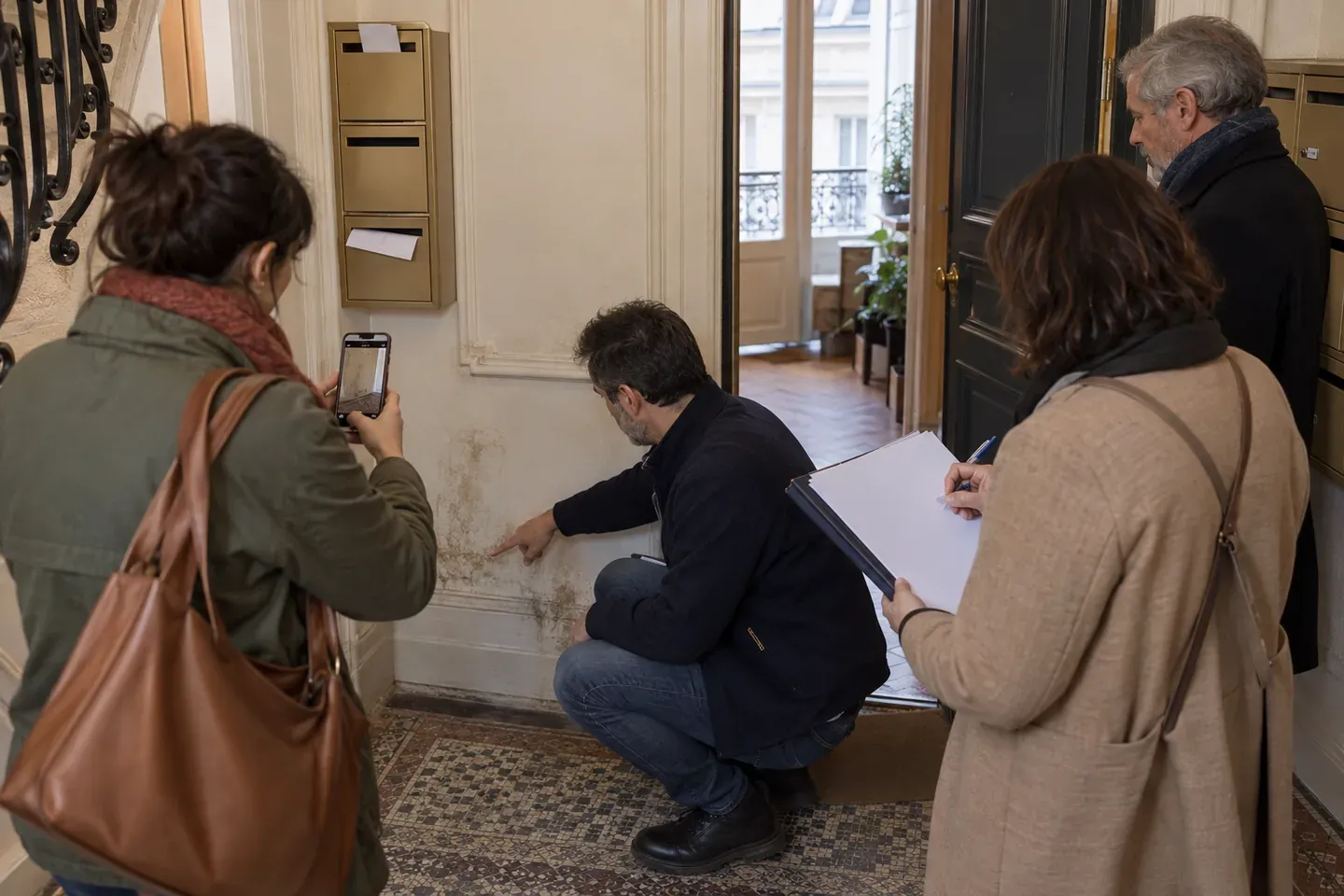 Scène de logement illustrant le signalement écrit qui fait courir le délai