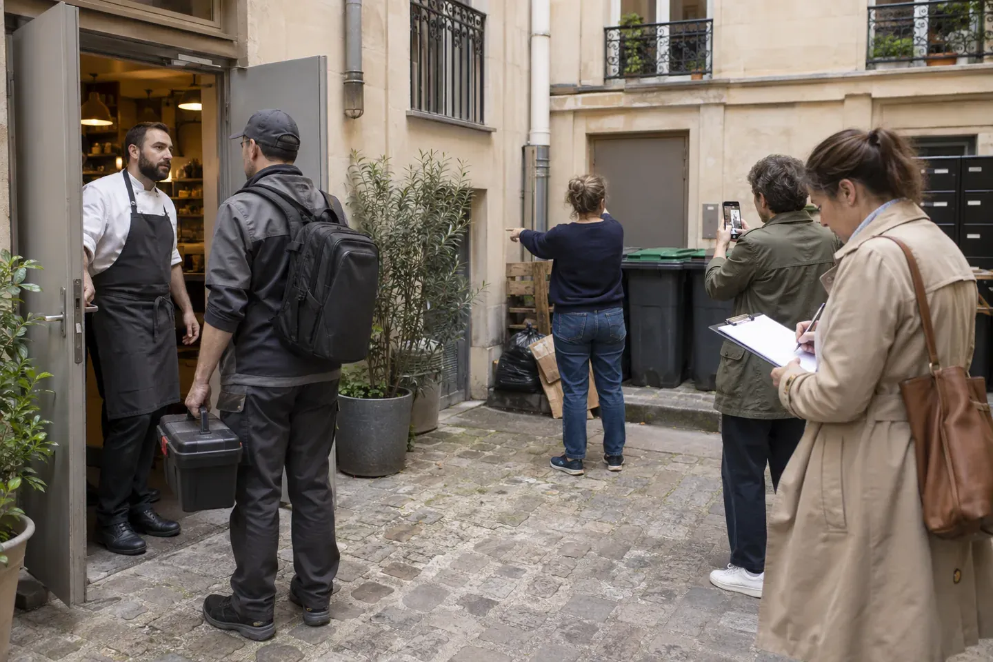 Scène de logement illustrant le local loué et le voisinage