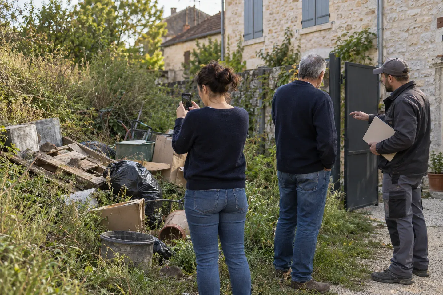 Scène de logement illustrant les dépôts qui nourrissent les rongeurs